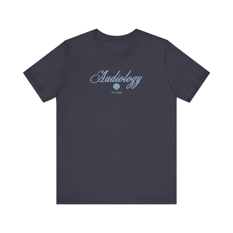 audiology clam est. 1946 short sleeve tee