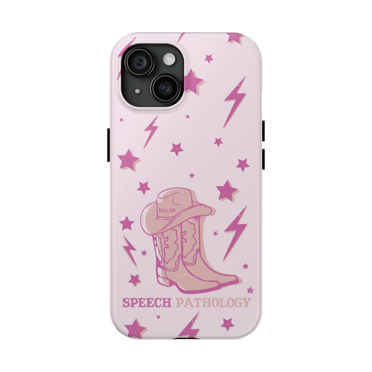 speech pathology cowboy boots howdy iPhone case