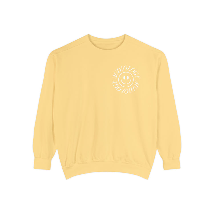 smiley audiology comfort colors crewneck