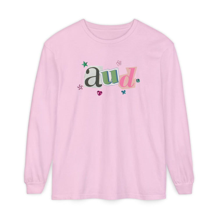 AUD newspaper gem comfort colors long sleeve tee