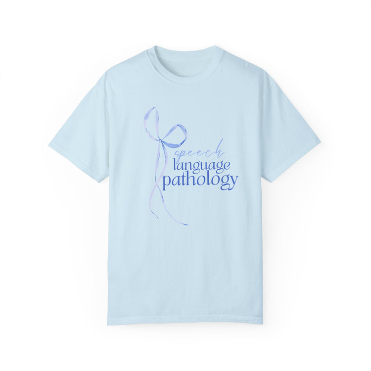 blue bow speech language pathology comfort colors tee