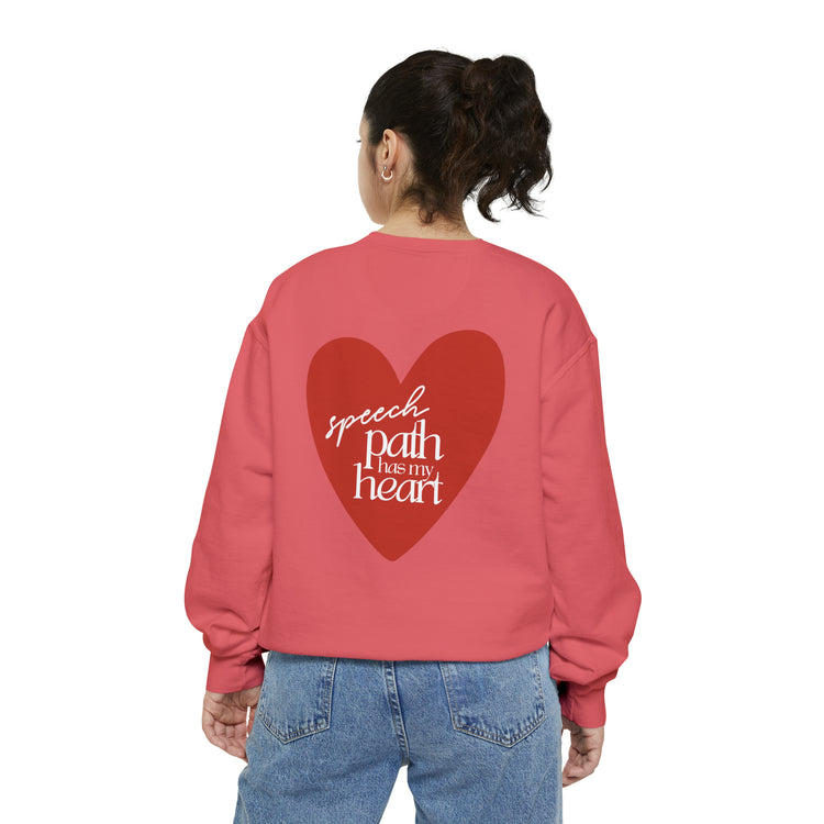i love speech comfort colors crewneck