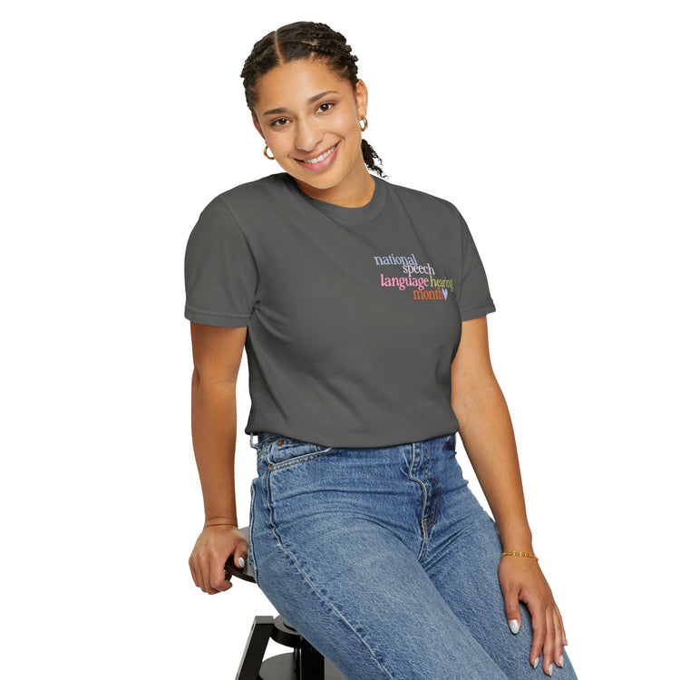 NSLHM heart colorful comfort colors tee