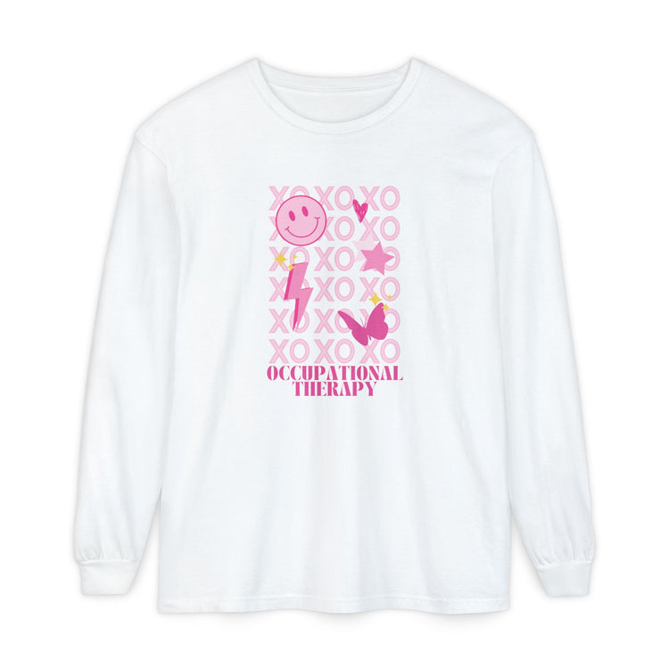 OT xoxo pink comfort colors long sleeve tee