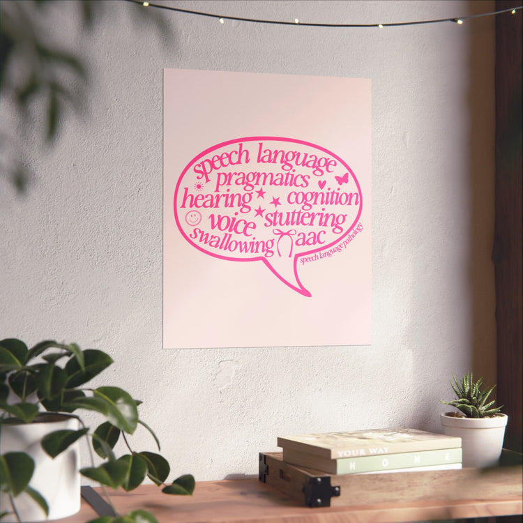 speech scope pink bubble wall poster