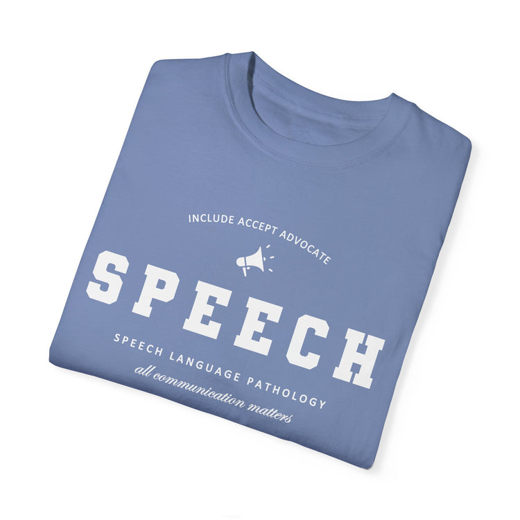 SPEECH varsity simple comfort colors tee