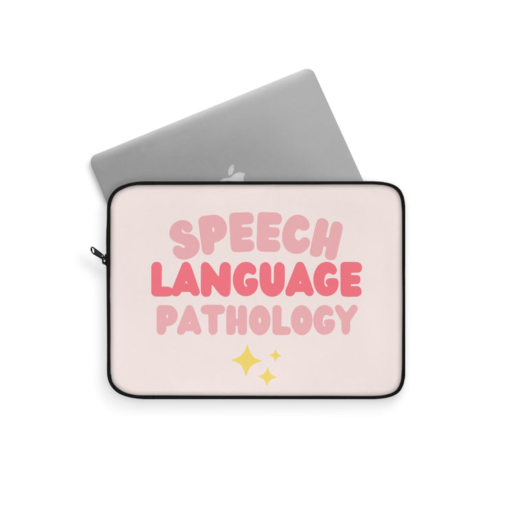 pink block speech language pathology laptop sleeve