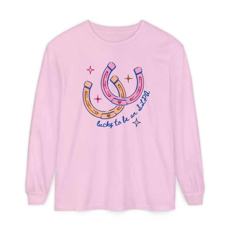 horseshoe lucky to be an SLPA long sleeve tee