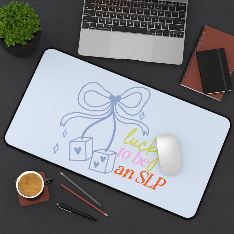 lucky to be an slp dice desk mat