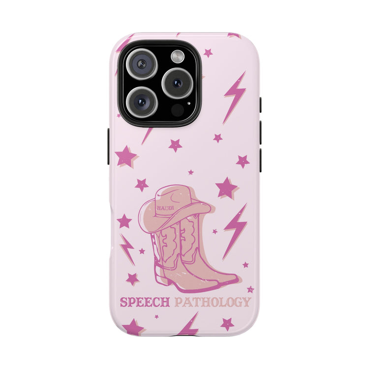 speech pathology cowboy boots howdy iPhone case