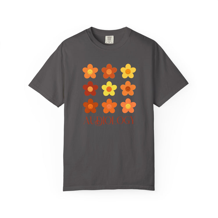 audiology fall flowers comfort colors tee
