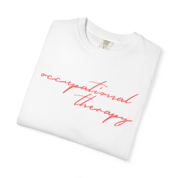 OT red cursive comfort colors tee