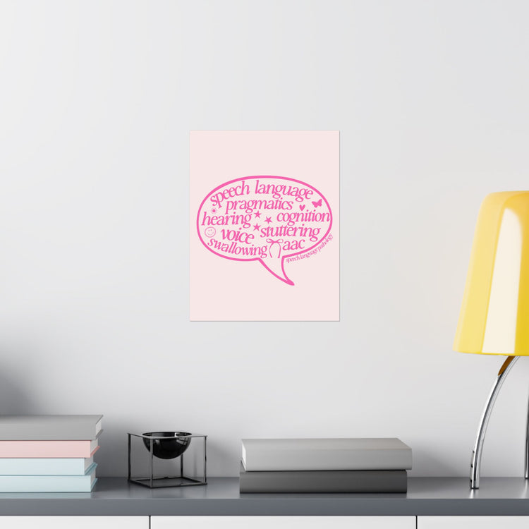 speech scope pink bubble wall poster