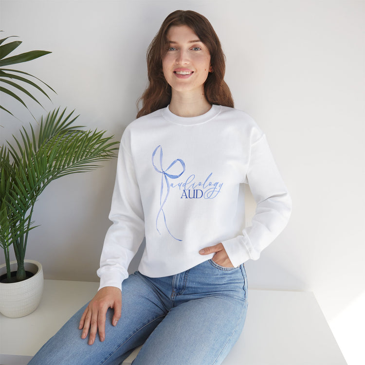 blue bow audiology crewneck