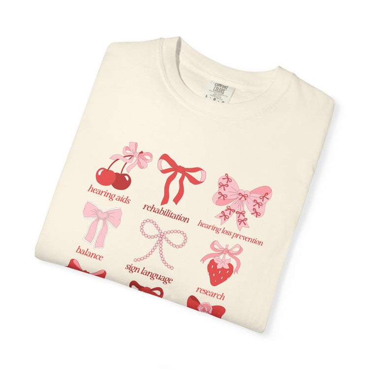 audiology scope cherry bow comfort colors tee