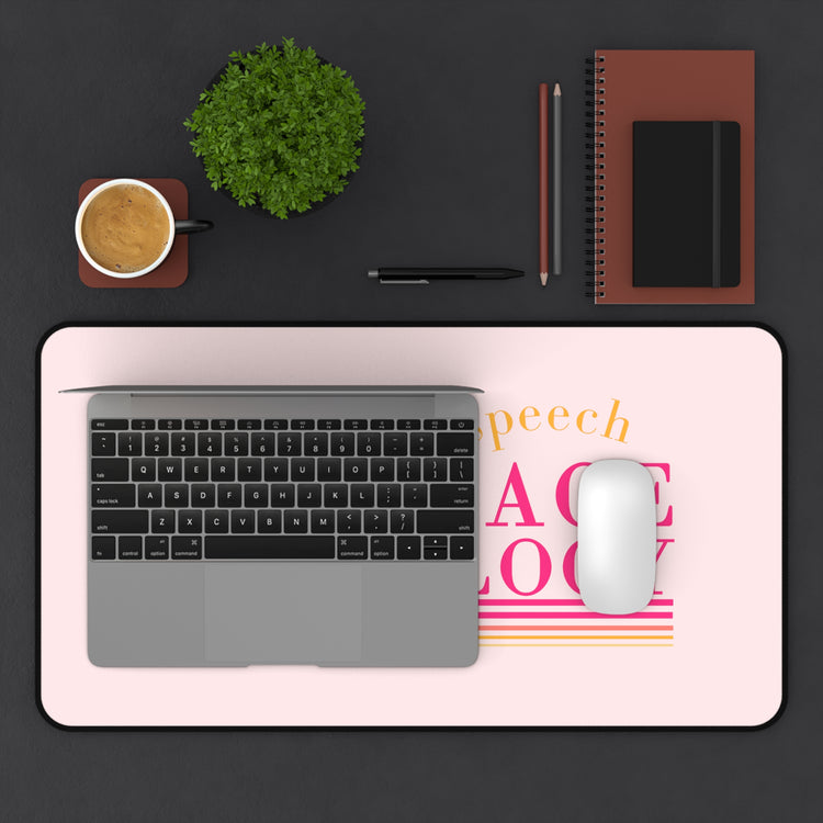 pink speech pathology lines desk mat