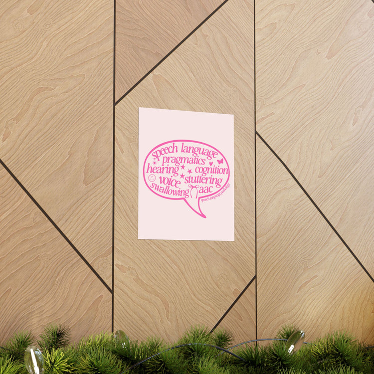 speech scope pink bubble wall poster