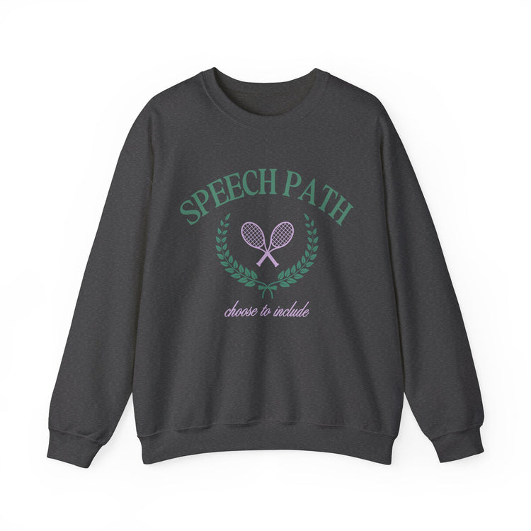 speech path crest tennis crewneck