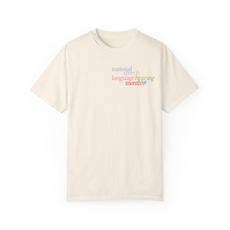 NSLHM heart colorful comfort colors tee