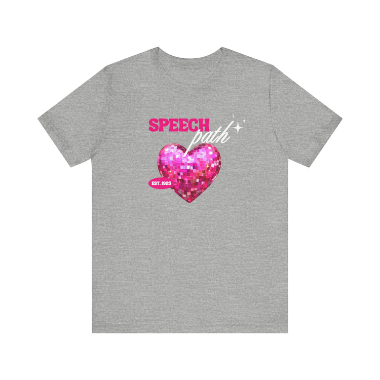 speech path disco heart tee