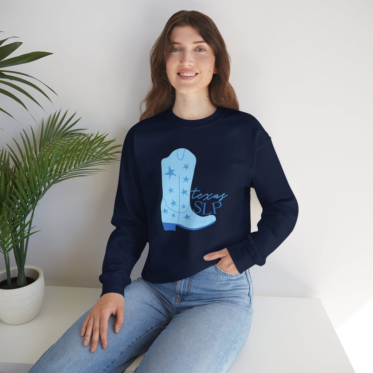 blue boot texas SLP crewneck
