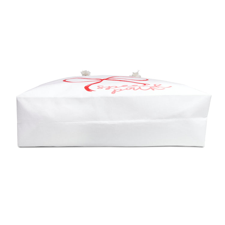 everyone deserves a voice red bow weekender tote