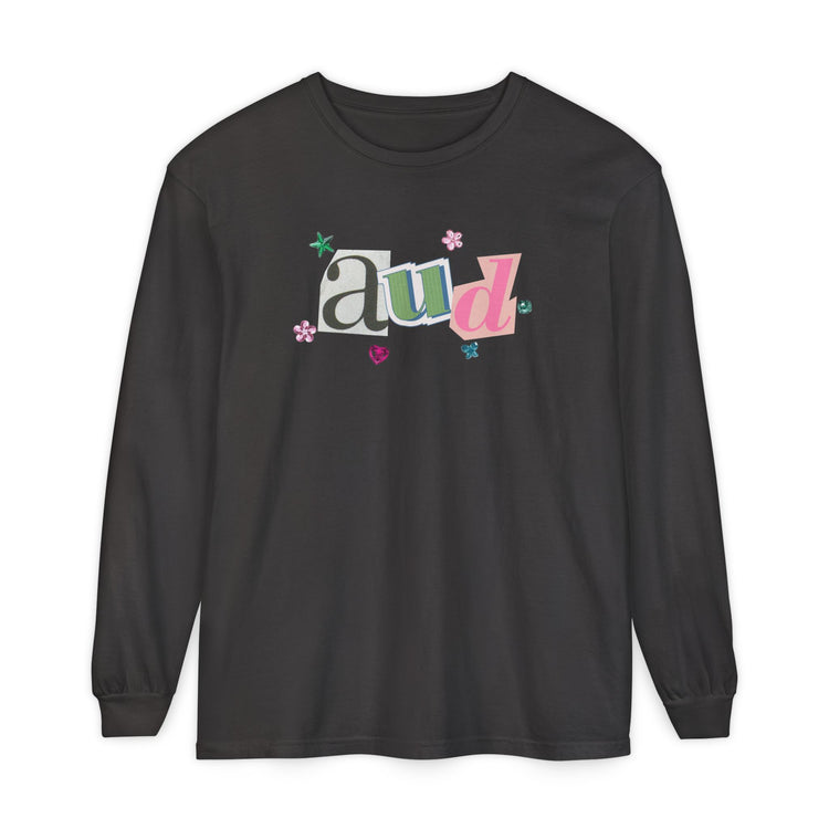 AUD newspaper gem comfort colors long sleeve tee