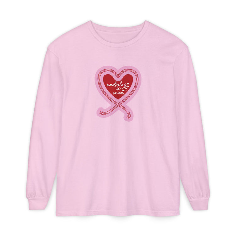 audiology is sweet heart rope comfort colors long sleeve tee