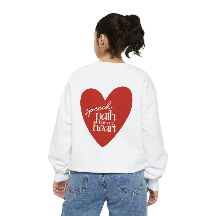 i love speech comfort colors crewneck