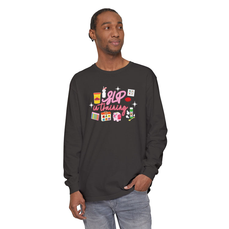 SLP in training long sleeve tee