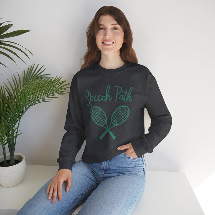 speech path beverly hills tennis crewneck