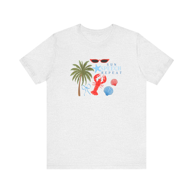 sun speech repeat short sleeve tee