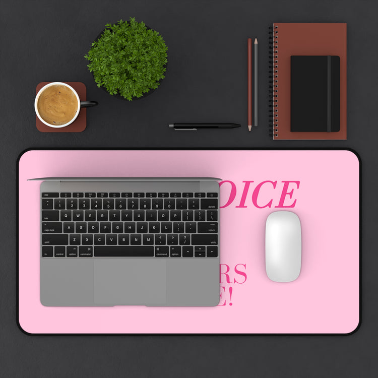 your voice matters smiley desk mat