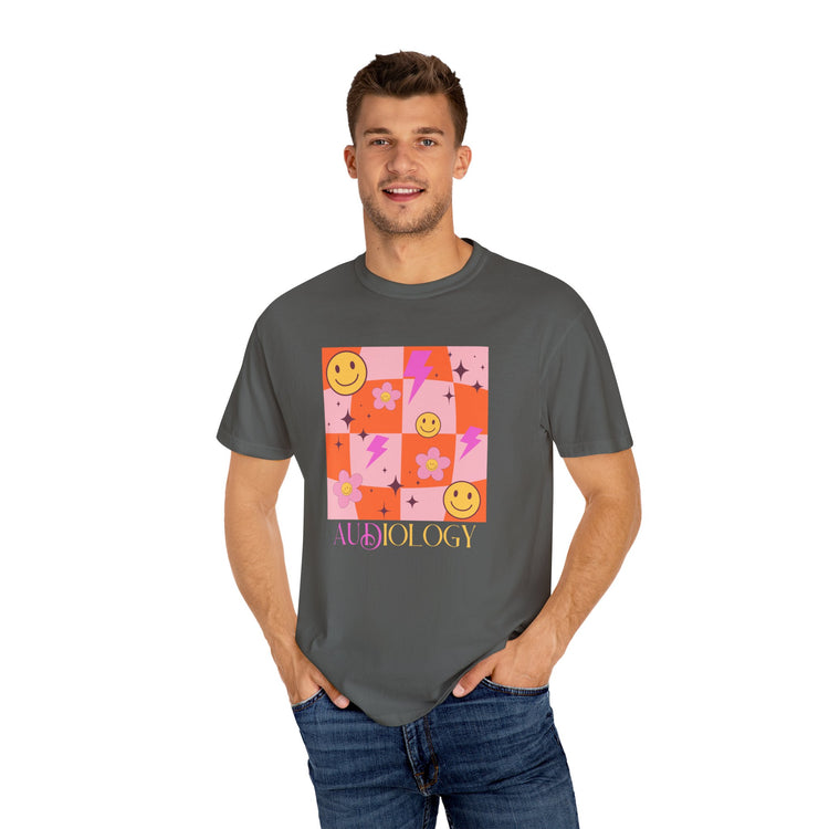 smiley disco audiology comfort colors tee