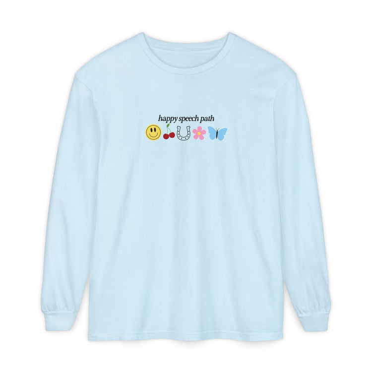 happy speech path long sleeve tee