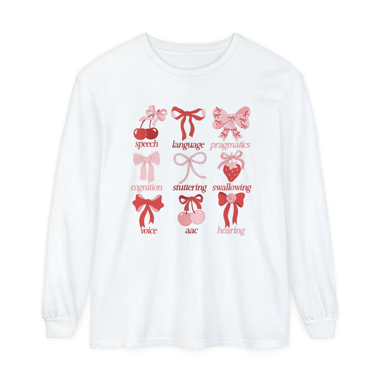SLP scope pink/red bows long sleeve tee (sample sale)