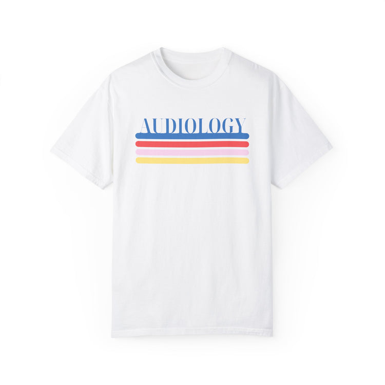 colorful lines audiology comfort colors tee
