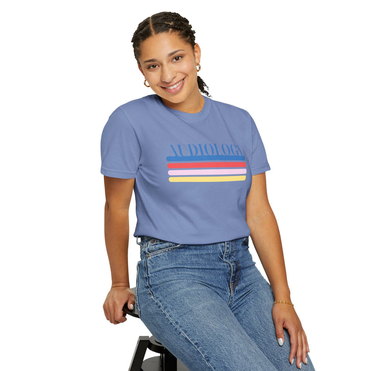 colorful lines audiology comfort colors tee