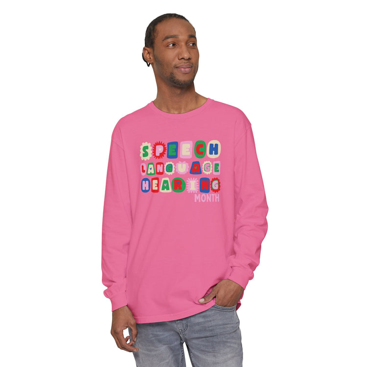 NSLHM block letters long sleeve tee