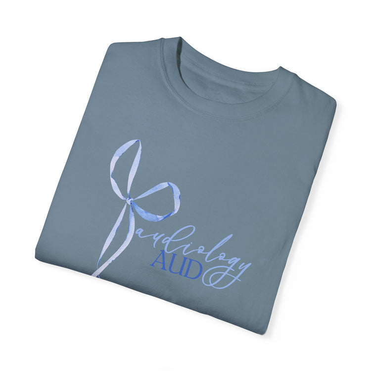 blue bow audiology comfort colors tee
