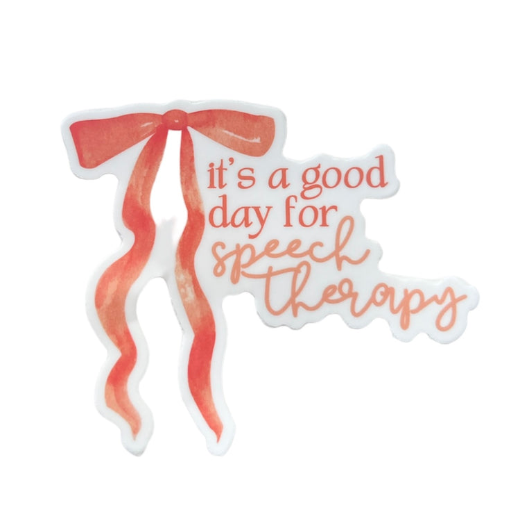 good day for speech orange bow sticker