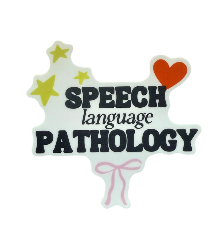 speech pathology heart bow sticker