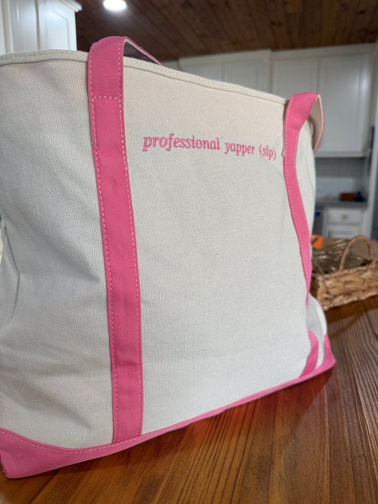 large professional yapper (slp) canvas tote