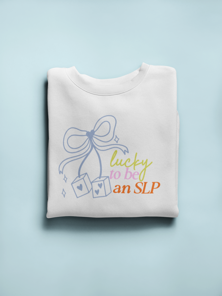 lucky to be an SLP dice crewneck
