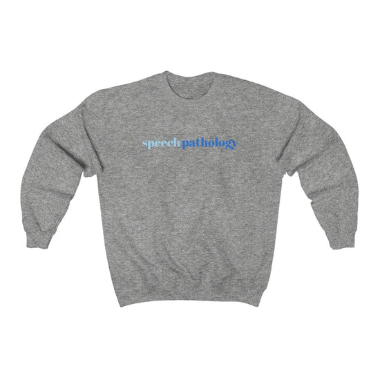 blue simple speech pathology crewneck (sample sale)
