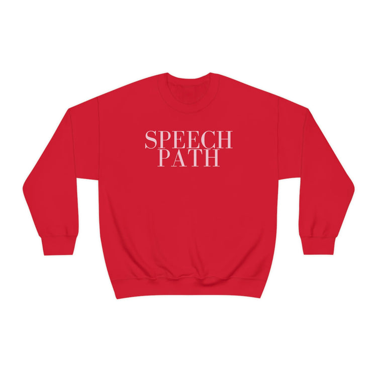 simple speech path red crewneck (sample sale)
