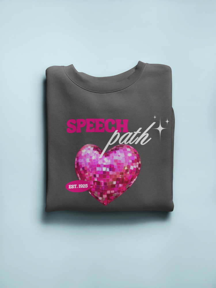 speech path disco heart crewneck