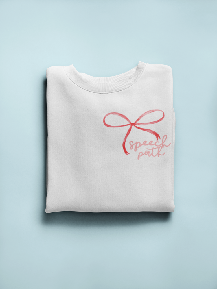 everyone deserves a voice red bow crewneck