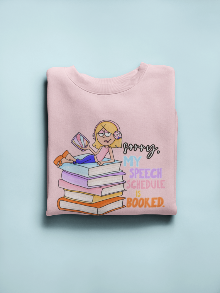 speech schedule is booked! crewneck
