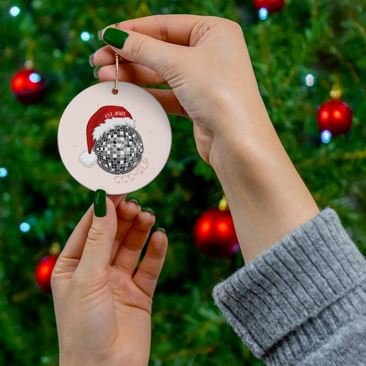 santa disco CCC-SLP est. 2023 glass ornament